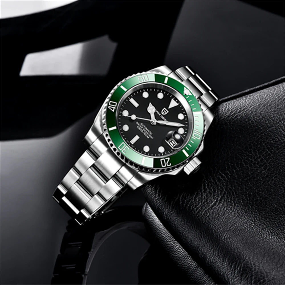 PAGANI DESIGN Men Automatic Mechanical Watches Luxury Sport Dive Clock NH35 Auto Date Sapphire 40MM Watch For Men reloj hombre