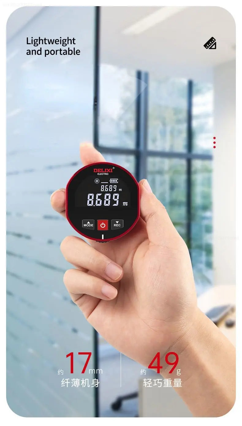 Cinta métrica con telémetro Xiaomi DELIXI, regla electrónica con rodillo, arco curvo plano de alta precisión, medidor de distancia láser