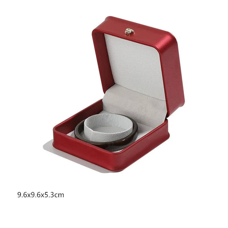 1 organizador de joyas de cuero, caja para anillos de boda, colgante, pulsera, collar, estuche de almacenamiento, embalaje de regalo, caja de exhibición al por mayor