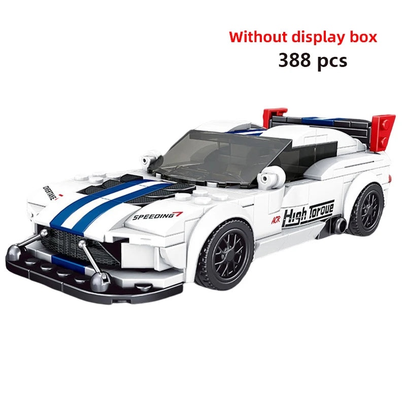 Technical Moc Car City Speed Champion Sports Car Racing Vehicle Building Blocks Brick Educational Construction Toys