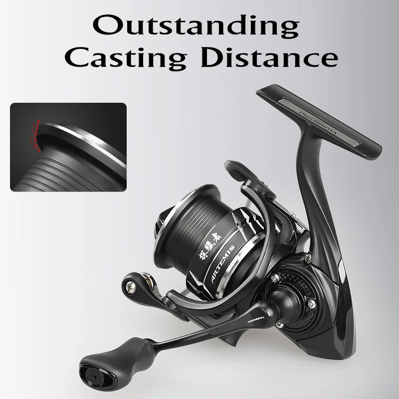 TSURINOYA NEW Spinning Fishing Reel ARTEMIS 800 1500S 2500SH 3000SH Shallow Spool Versatile Long Casting Reel High Speed Wheel