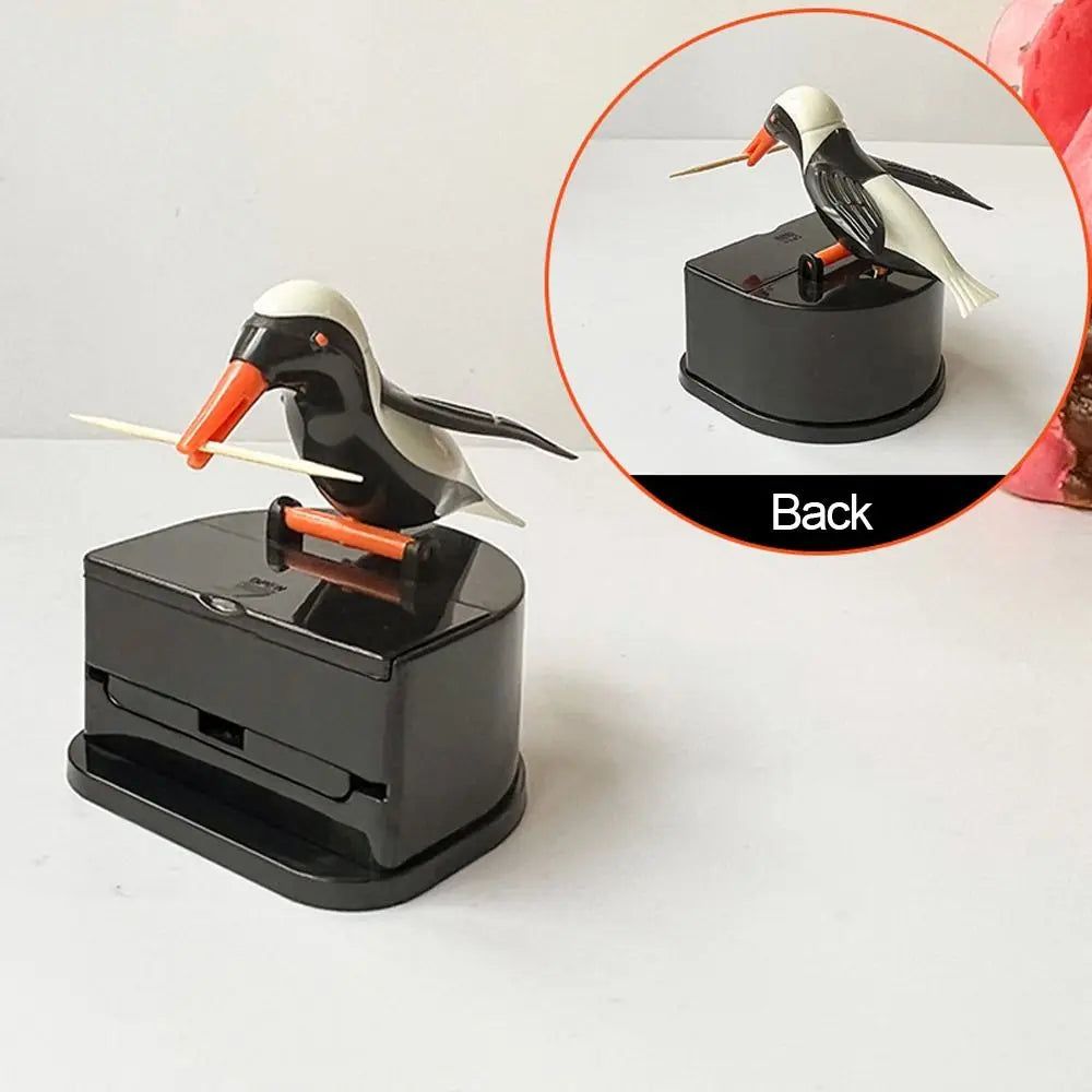 1PC Contenedor para palillos de dientes con forma de colibrí de dibujos animados Dispensador automático de palillos de dientes ABS Caja de soporte Decoración del hogar Accesorios de cocina