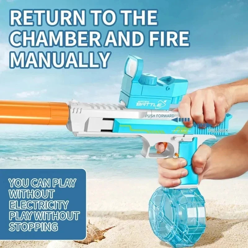 Summer Toys Desert Eagle Water Gun Full Automatic Electric Shooting Water Gun Toy Children Outdoor Beach Fight Toy Boy Girl Gift