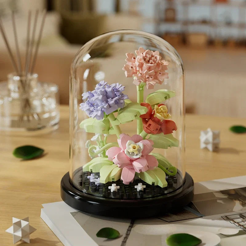 Building block bouquet assembly toy children's puzzle building block toy parent-child interactive desktop decoration