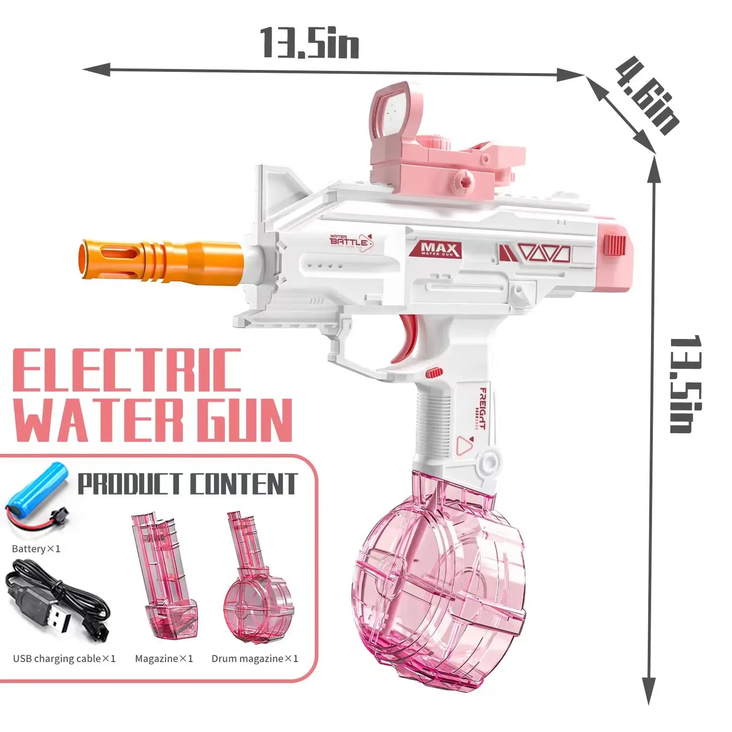 Water Gun Electric Pistol Shooting Toy Gun Full Automatic Summer Pool Beach Toy For Kids Children Boys Girls Adult