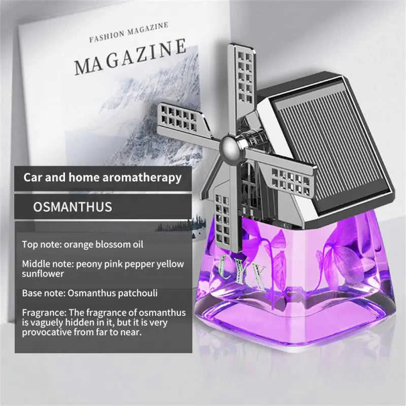 Auto Instrument Panel Air Freshness Solar Energy Deodorization Rotation Windmill Design Light Solid Perfume Car Durable