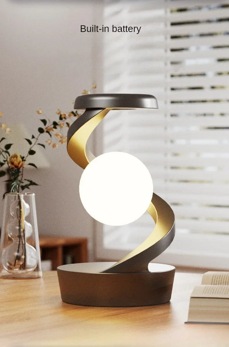 Lámpara de noche con carga inalámbrica para teléfono, luz colgante giratoria para dormitorio, luz ambiental de color, lámpara de noche sencilla, regalo de vacaciones