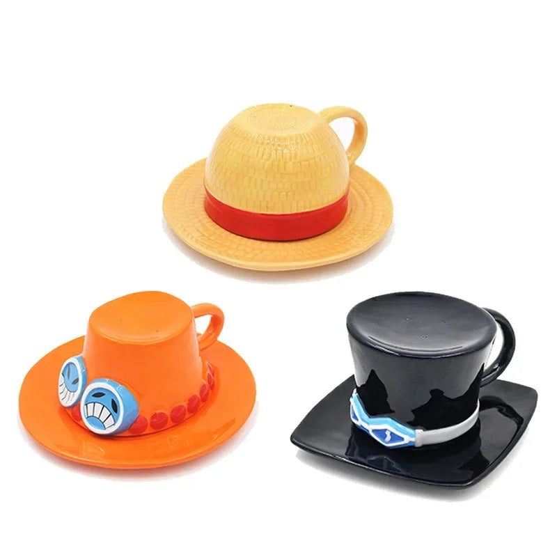 Anime ONE PIECE Creative Ceramic Mug Cute Luffy Office Coffee Cup Children's Breakfast Milk Cup Kawaii 400ml Water Cup Kids Gift