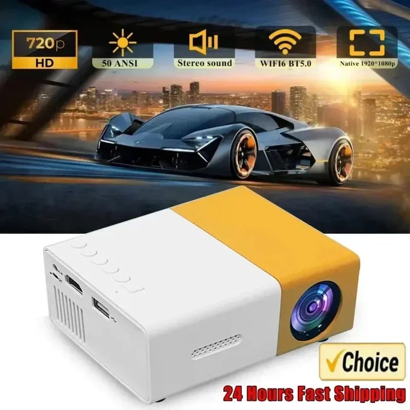 Mini projecteur LED YG300 Version améliorée Yg300 1000 lumens 320 x 240 P compatible HDMI USB Audio Home Media Player Beamer