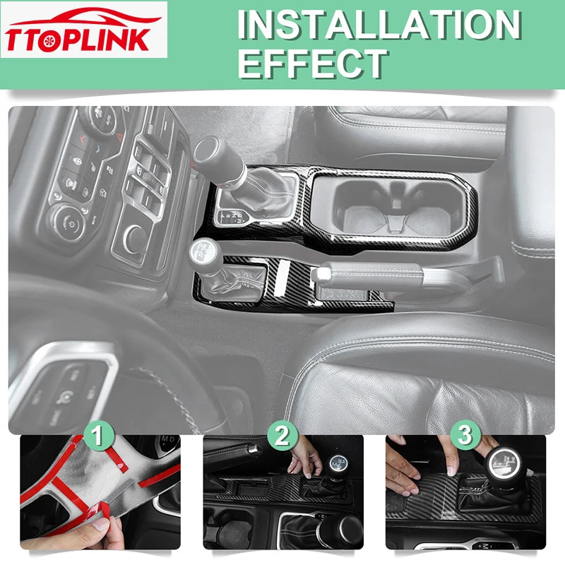 ABS Interior 4WD Gear Shift Panel/Gear Shift Panel Cover for Jeep Wrangler JL/for Jeep JT Gladiator 2018 Up Car Accessories