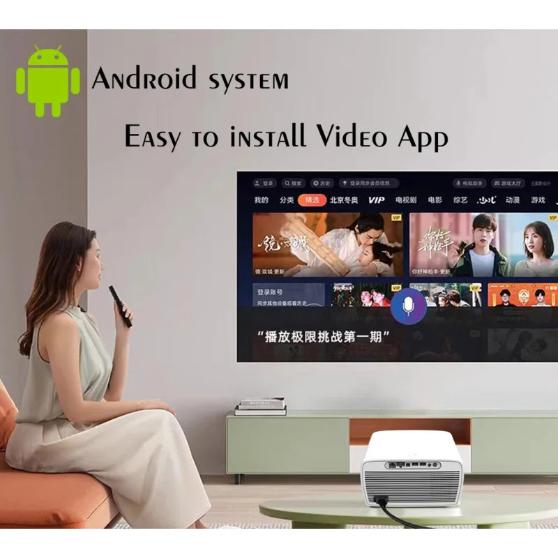 2000 ANSI lumens mini portable LCD Android 9 smart projector 4K WiFi home theater compatible with mobile tablet