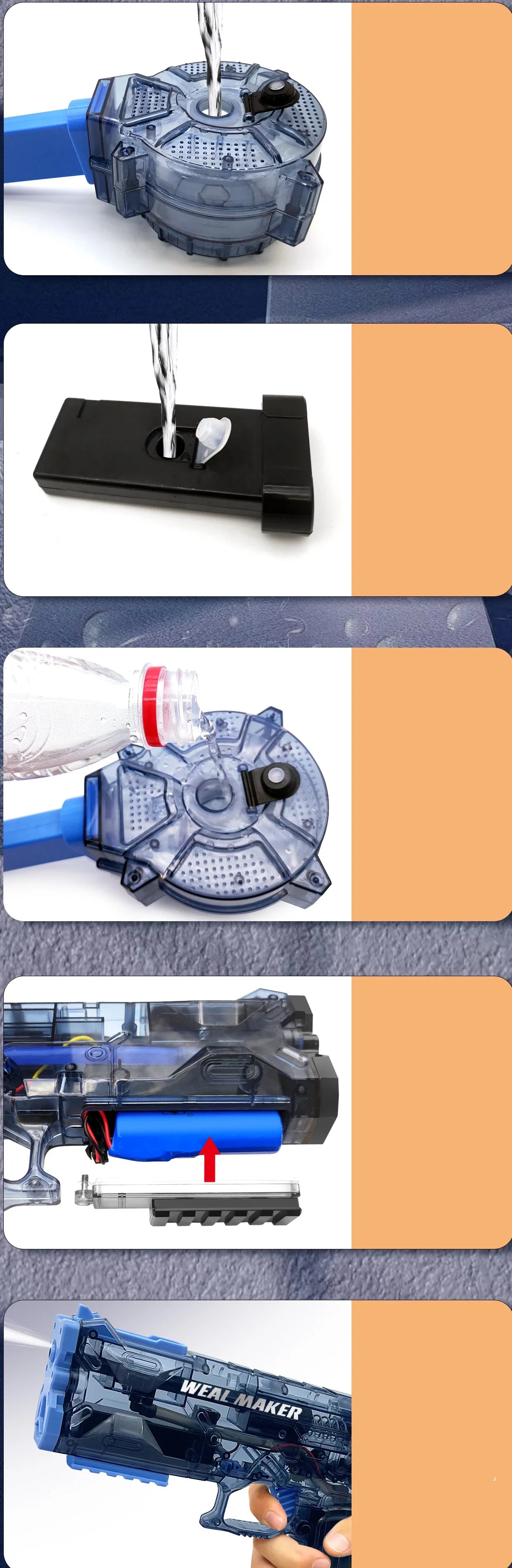 2023Fullyautomatic Continuous Firing Electric Water GunSummer New Children's Water Gun Large CapacityPool SummerToy ForGiftstoys