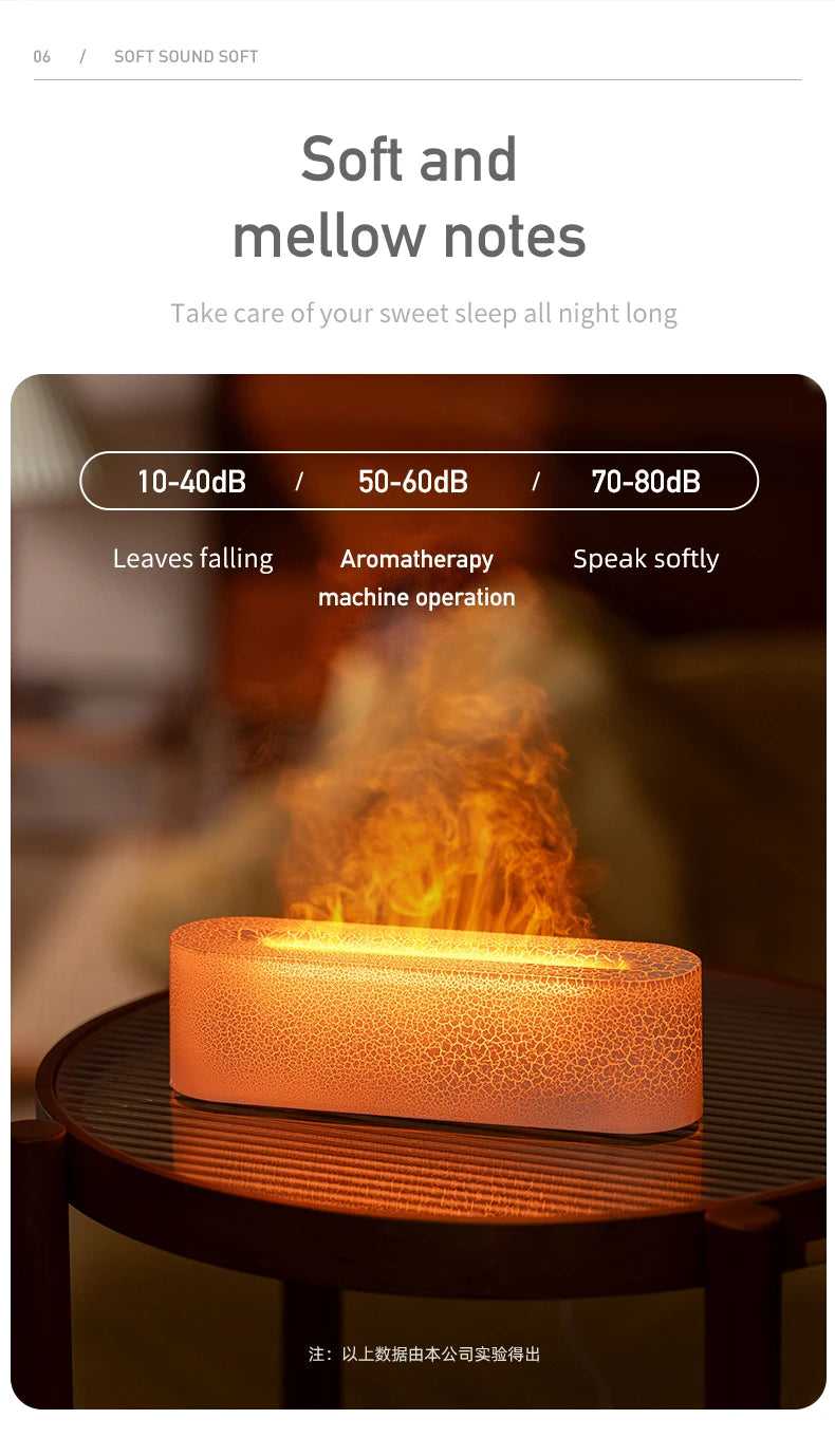Vissko 7-Colorful Flame Diffuser USB Air Humidifier Aromatherapy Essential for Bedroom Yoga Home Oil Diffuser Fragrance Diffuser