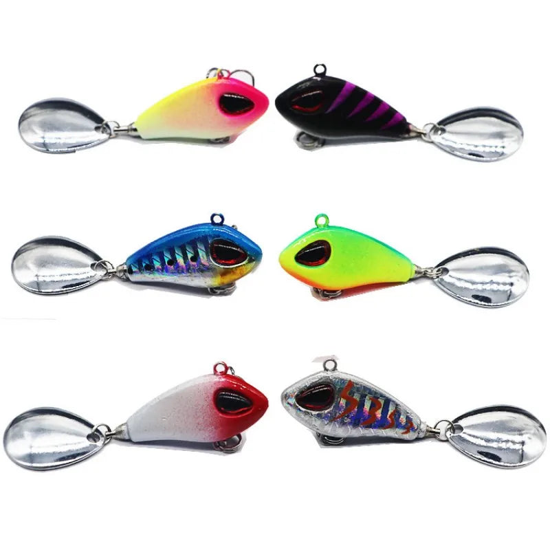 ZWICKE 1 pieza de señuelo de pesca Mini VIB de metal con cuchara, aparejo de pesca de invierno, crankbait, cebo giratorio vibratorio que se hunde, 6 g, 10 g, 17 g y 25 g