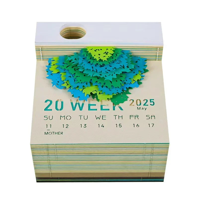 Treehouse 3D Desktop Calendar Sticky Notes Creative Crafts Souvenirs Paper Carvings Post-it Notes New Year Gifts Office Ornament