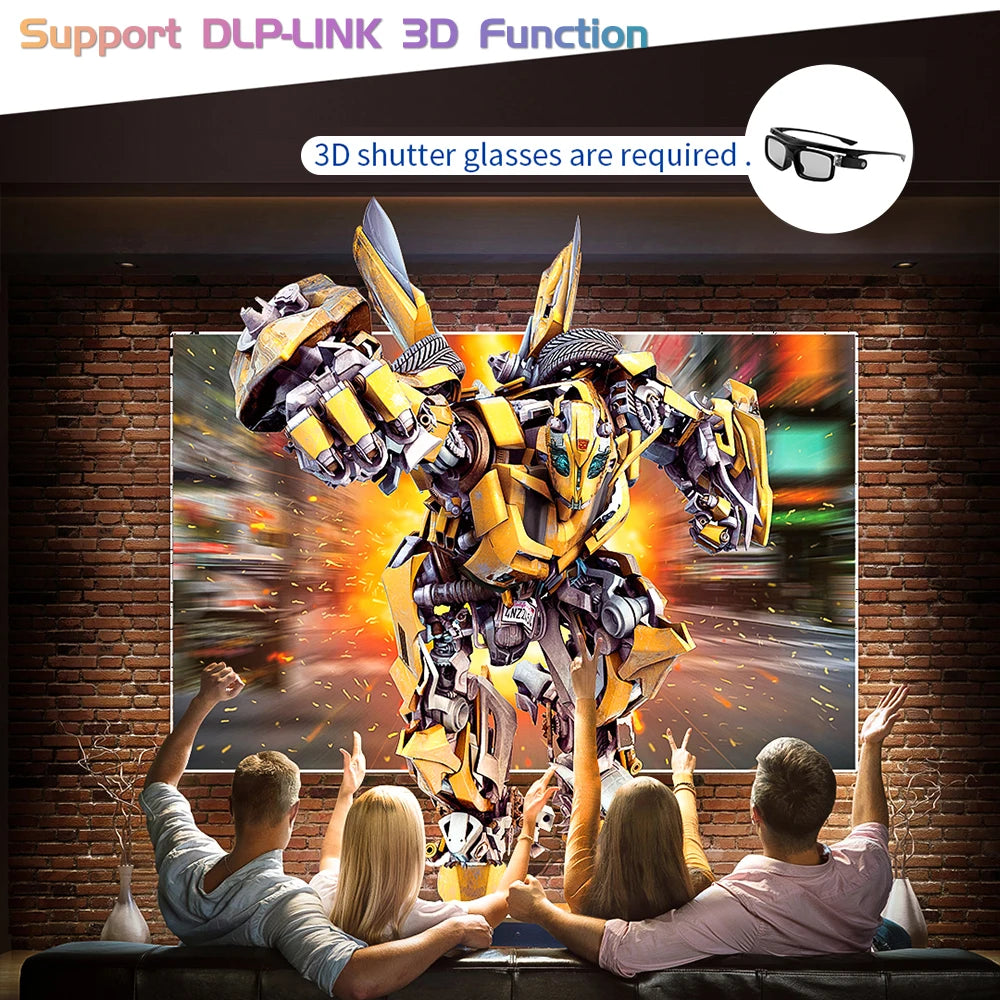 TouYinger G5 Portable 4K Projector 1080p Home Theater Full HD Projetor Android Dlp Beamer 3d U80 Cinema Smartphone with Battery