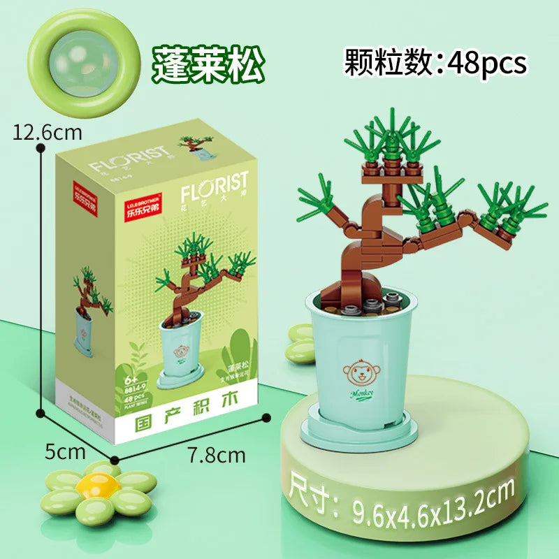 Adults Mini Flower Bouquet Particles Building Blocks for Children Girls 6 to 14 Years Old Assembly Bricks Constructor Set Gifts