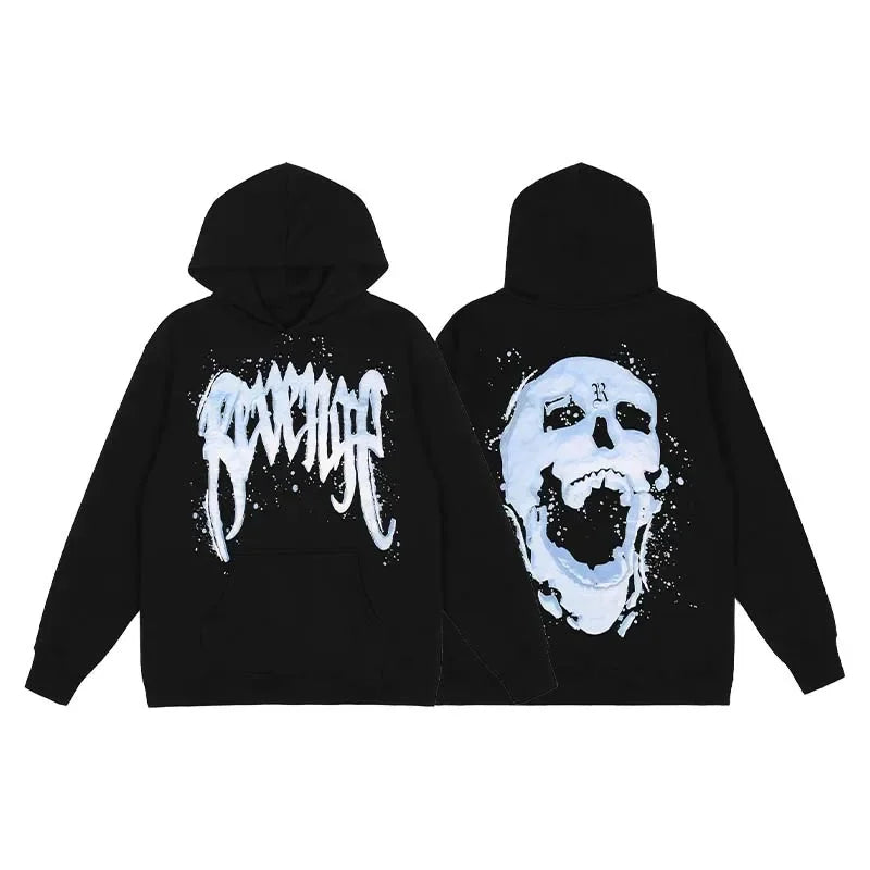 American Street Style Pattern Printed Hooded Sweater Men's and Women's Autumn and Winter Casual Fashion Couple's Coat