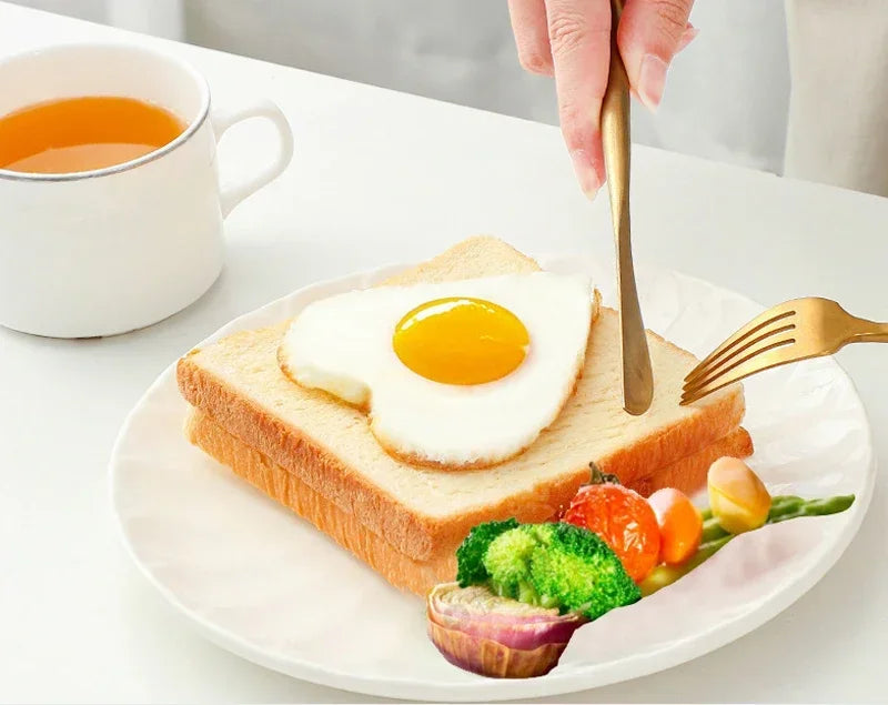 1 pieza de moldes para freír huevos de acero inoxidable, modelo de anillo de tortilla, molde para hornear panqueques, pasteles de carne, moldes para pasteles de arroz en forma de corazón para cocina