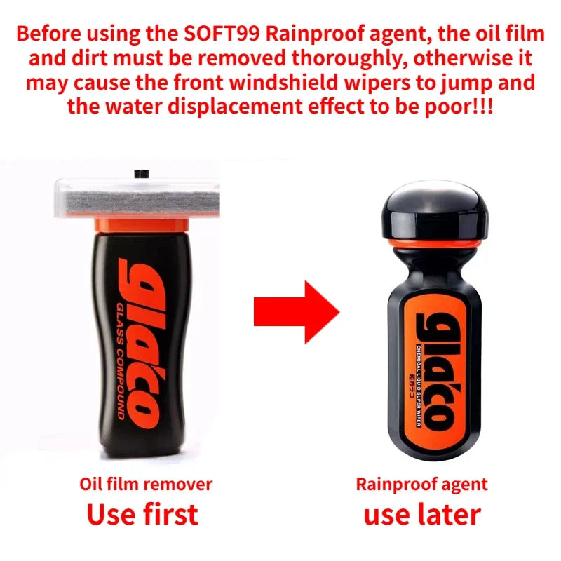 Eliminador de película de aceite para parabrisas de coche Soft99 de 100 ml, repelente de lluvia, revestimiento antilluvia para vidrios de Japón, tratamiento antilluvia