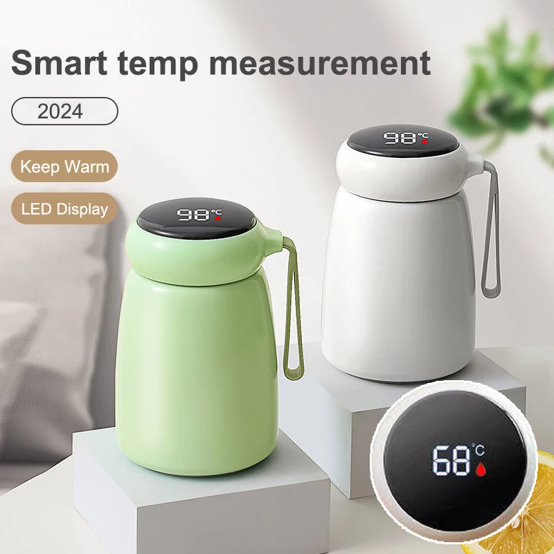 320ml Mini Thermo Bottle Coffee Pot With Temp Display Stainless Steel Water Bottle Thermal Mug Vacuum Flasks Christmas Gift