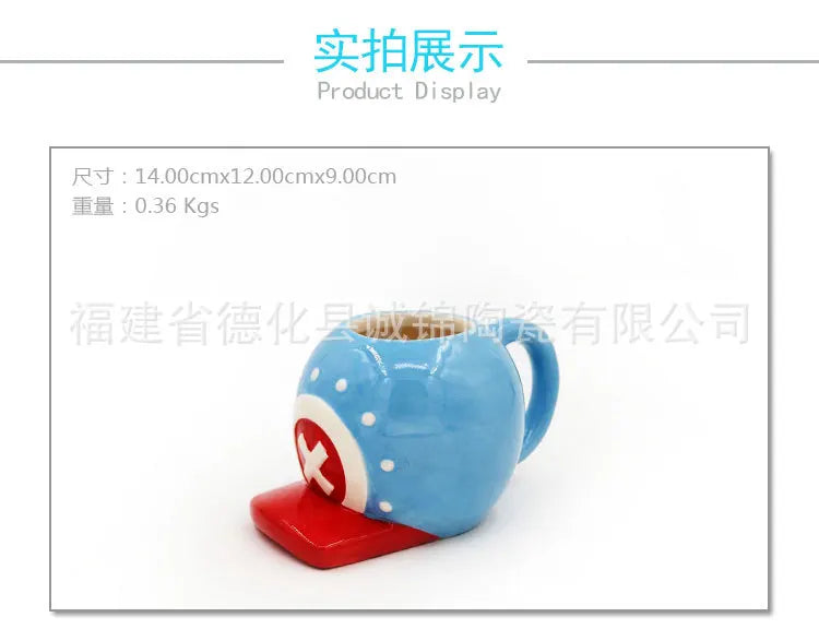 Anime ONE PIECE Creative Ceramic Mug Cute Luffy Office Coffee Cup Children's Breakfast Milk Cup Kawaii 400ml Water Cup Kids Gift