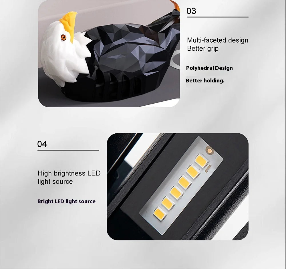 Lámpara de pared navideña con forma de búho y águila, proyector moderno y creativo, luz LED de pared con control remoto y ahorro de energía para Halloween