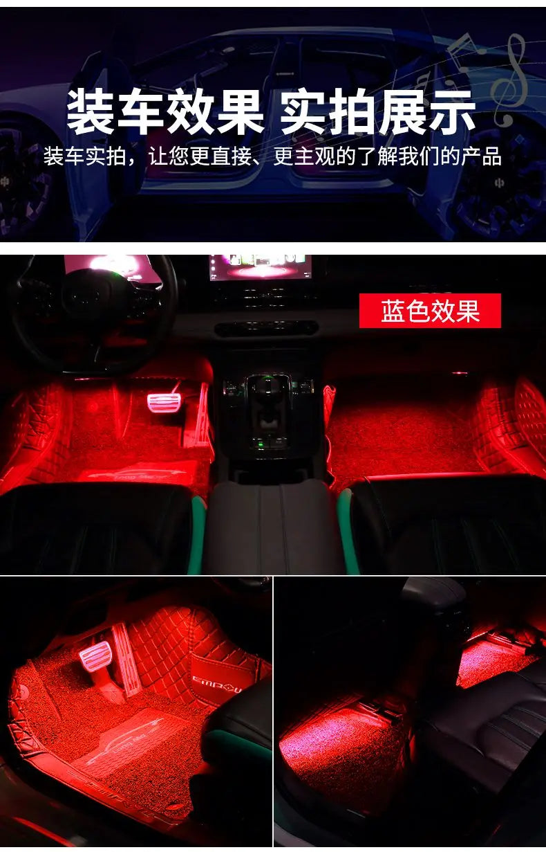 Car Foot Ambient Light RGB Led Lamp Usb For Toyota Hilux Corolla chr 4runner Crown RAV4 Wireless Remote APP Control Accessories