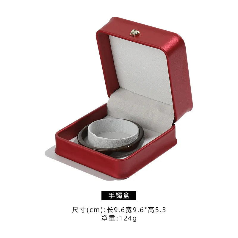 1 organizador de joyas de cuero, caja para anillos de boda, colgante, pulsera, collar, estuche de almacenamiento, embalaje de regalo, caja de exhibición al por mayor