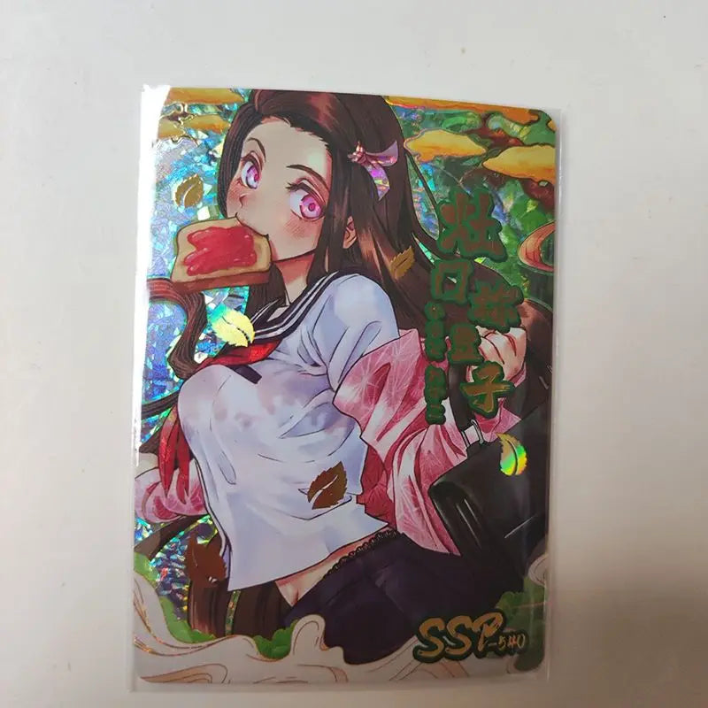 Anime Demon Slayer Kamado Nezuko Agatsuma Zenitsu Douma Akaza Sp Ssp Card Game Collection Rare Card Boy Birthday Present