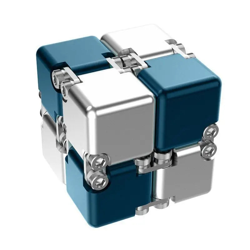 Tiktok Pop Fun Decompression Toys Alloy Infinity Magic Cube Finger Toy Office Flip Cubic Puzzle Stress Relief Cube Block Gift