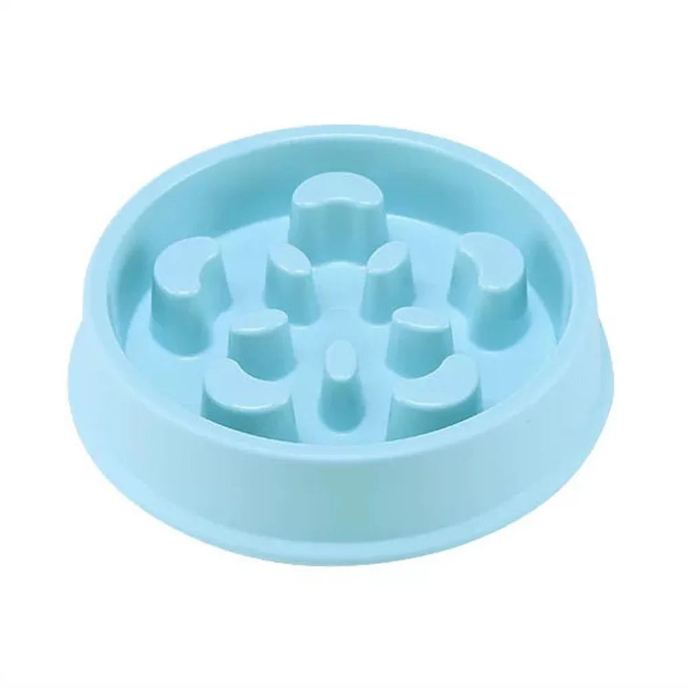 Pet Dog Bowl Slow Food Feeder Non-slip Anti Choking Cat Thickened Plastic Plate Bowls Healthy Anxiety Relief Dish Pet Supply