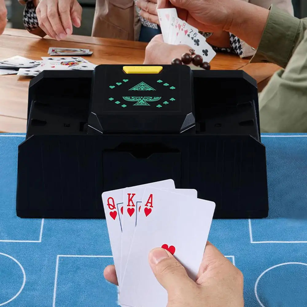 timing Auto Playing Cards Shuffle Electric Poker Shuffler Machine Battery Operated Poker Playing Tool Holds 1-2 Decks of Cards
