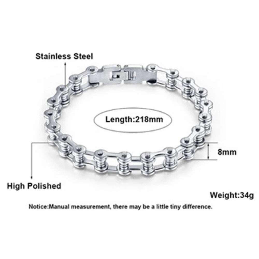 Top Quality Stainless Steel Biker Bracelet Men's Motorcycle Chain Punk Rock Male Bracelet Biker Bicycle Bracelets For Men