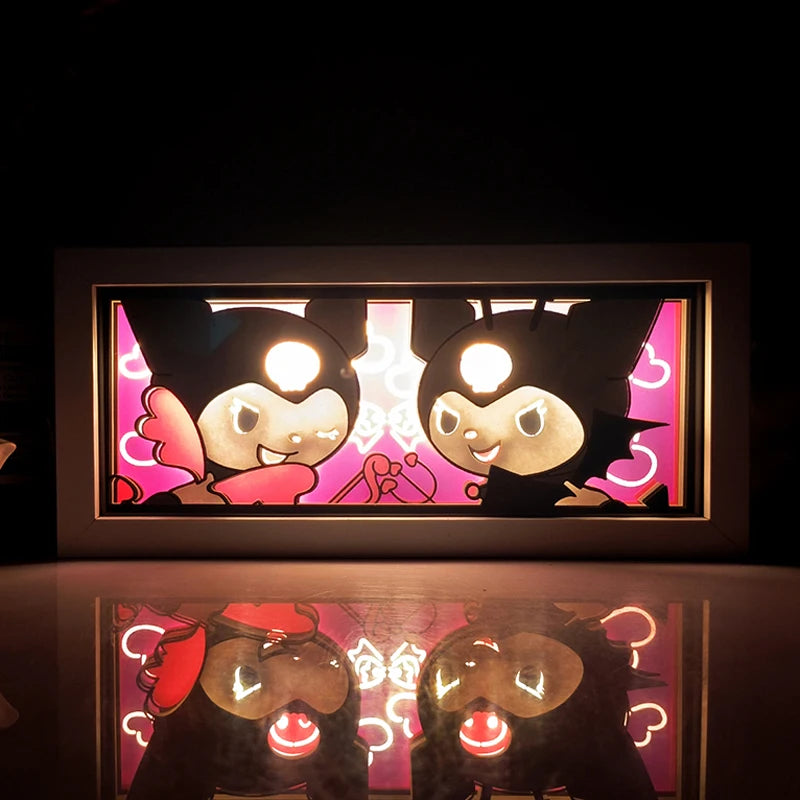 Anime One Piece Paper Cut Shadow Box Light Remote control model multiple colors Gamer Bedroom Decoration party present
