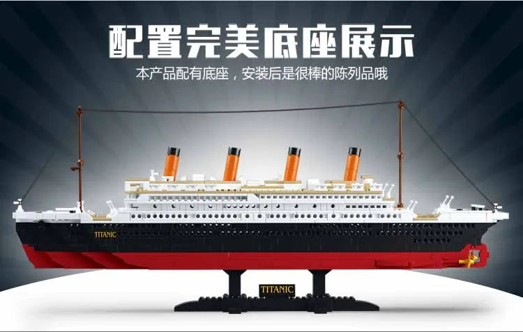 Titanic Rms Cruise Boat Ship City Model Building Kits 3d Blocks Educational Figures Diy Toys Hobbies For Children Bricks