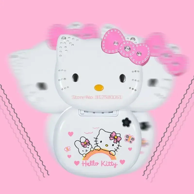 2023 New Kawaii Sanrioed Hello Kitty Flip Phone Cartoon Cute Little friends Taiml Mini Phone For Kids Toys For friends Gifts