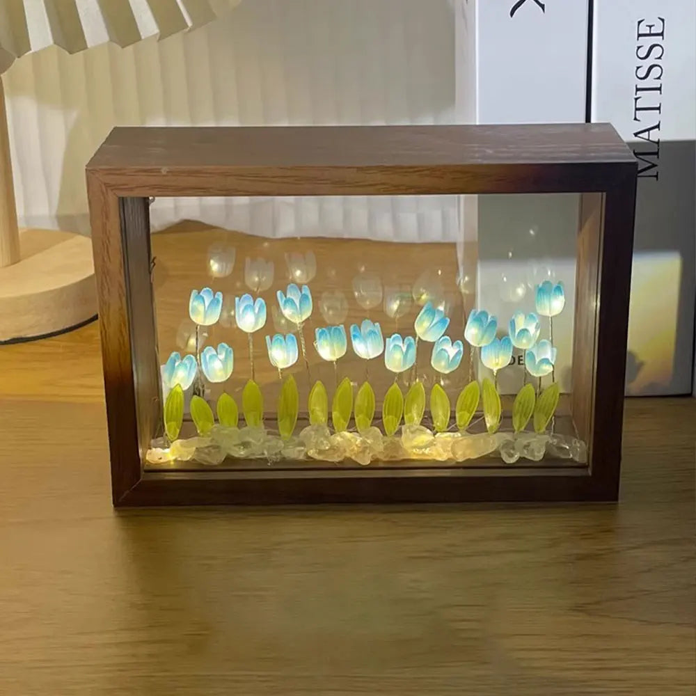 20PCS Tulip Nightlight Handmade DIY Photo Frame Huahai Home Decoration Atmosphere Lamp Valentine's Day Christmas Birthday Gift