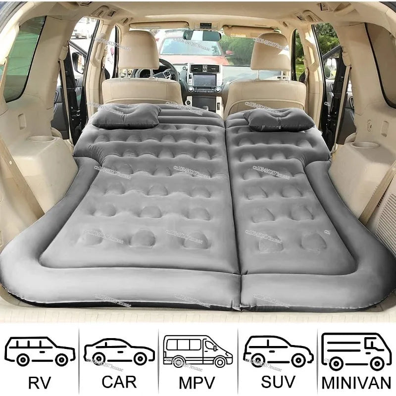 SUV Air Mattress for Camping, Thick Inflatable Car Pillow with Air Pump, Portable Sleeping Pad