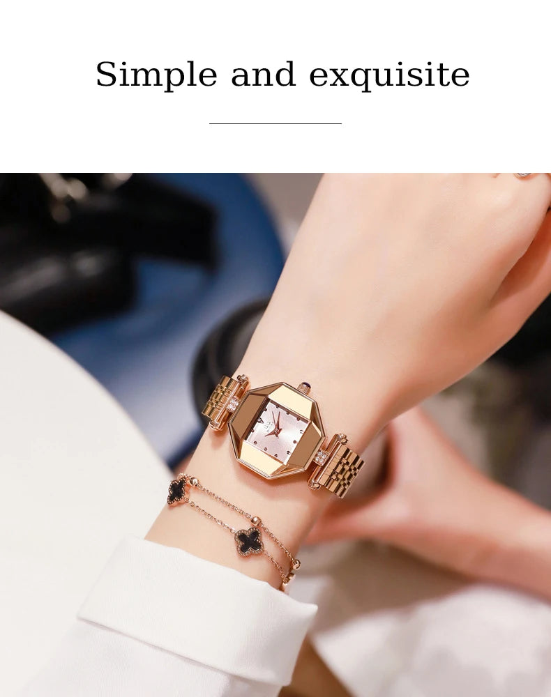 relogio feminino 2024 Luxury Brand Diamond Women Watch Rose Gold Quartz Ladies Wrist Watches Stainless steel Clock Female Watch