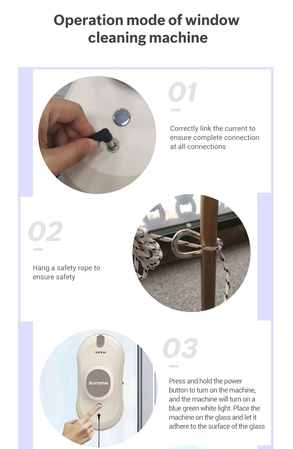 SUNSMAI Robot Window Cleaning Machine Window Washing Robot Double Sided Water Spray Type Window Cleaning Robot