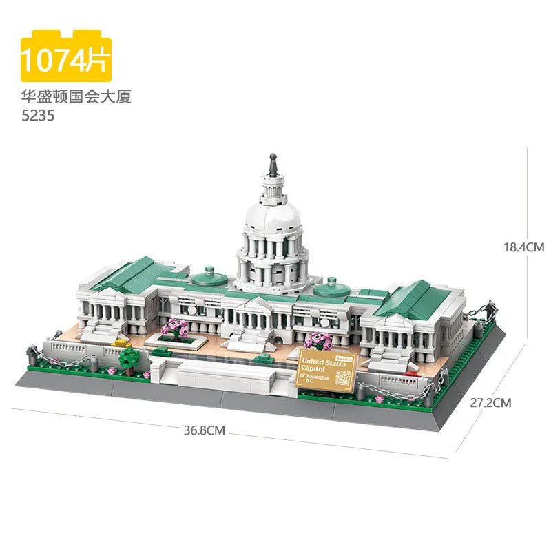 Wange Blocks World Architecture Building Bricks Castle Villa House Big Ben Church DIY Toys for Man Gifts Girl Adult Present
