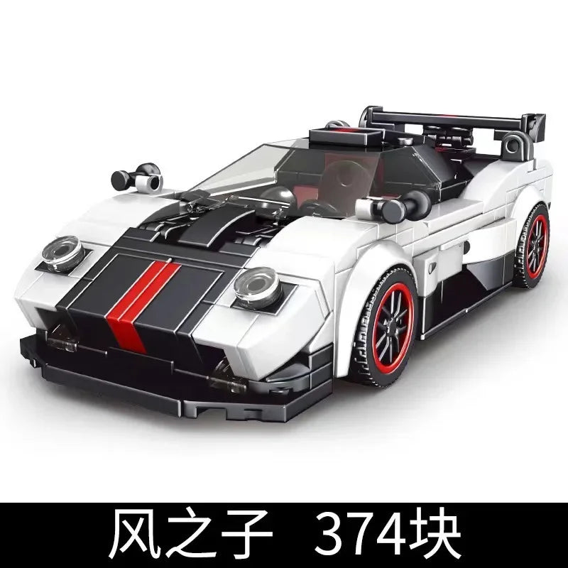 Yuxing-modelo mini-coche famoso, modelo de carreras deportivas, ocho cuadrículas, juguetes educativos para niños, bloques de construcción ensamblados