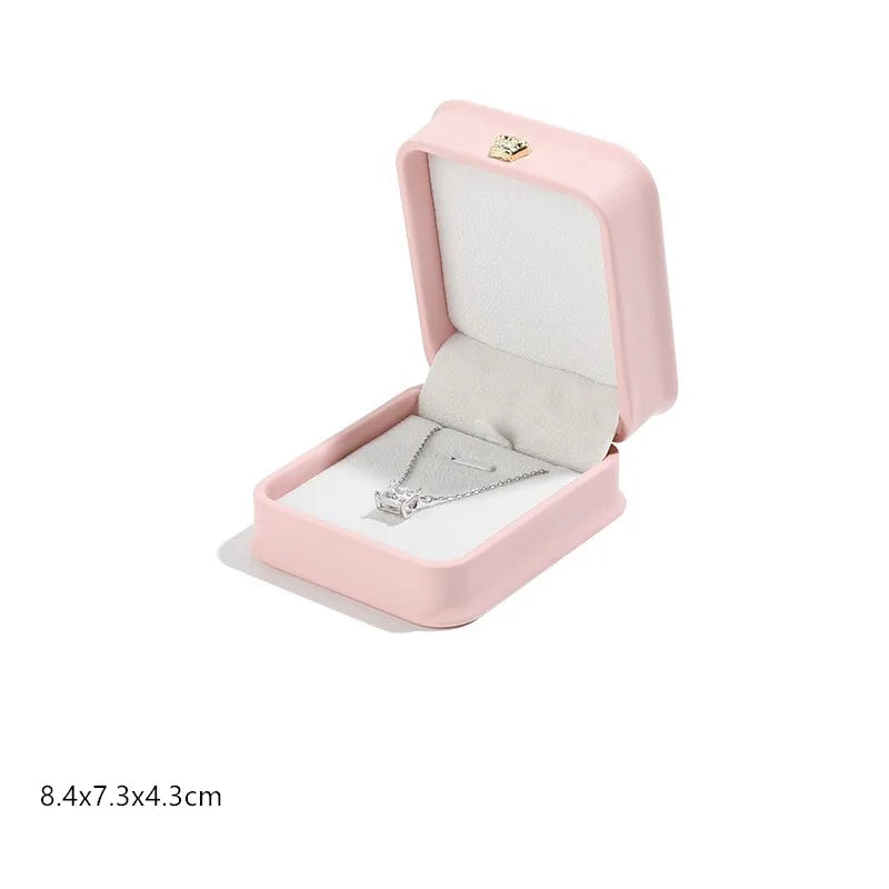 1 organizador de joyas de cuero, caja para anillos de boda, colgante, pulsera, collar, estuche de almacenamiento, embalaje de regalo, caja de exhibición al por mayor