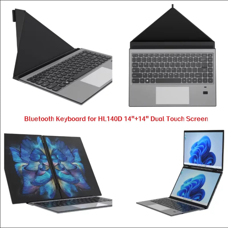 Computadora portátil con pantalla táctil dual de 14 pulgadas y 14 pulgadas, procesador Intel N95, computadora portátil para juegos, DDR4, 16 GB, 1 TB SSD
