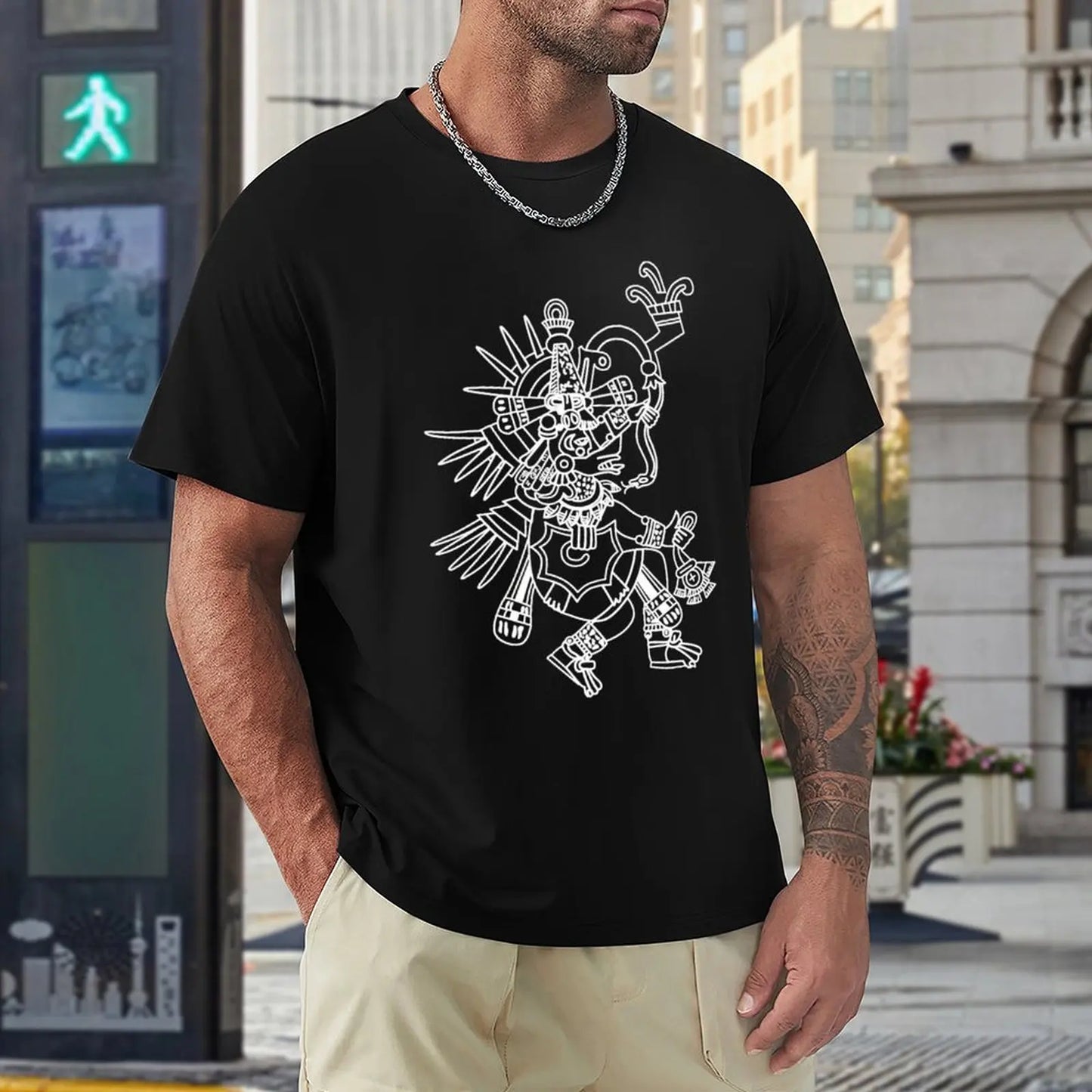 Aztec Quetzalcoatl Drawing \t T-Shirt quick-drying anime clothes graphics mens shirts graphic tee