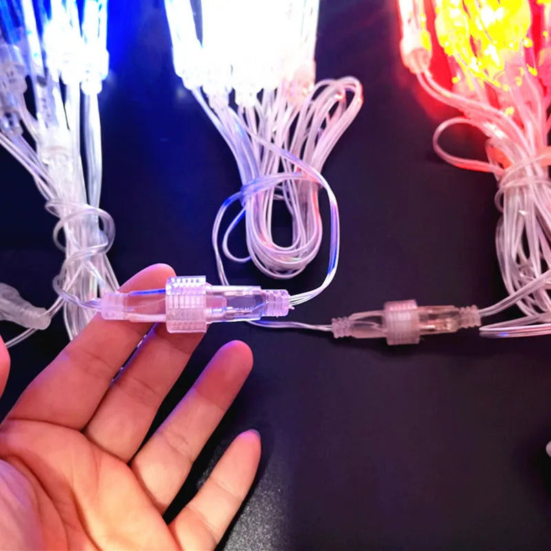 30/50cm Holiday Meteor Shower LED String Lights Christmas Falling Rain Lights Snow Falling Icicle Cascading Light Waterproof New