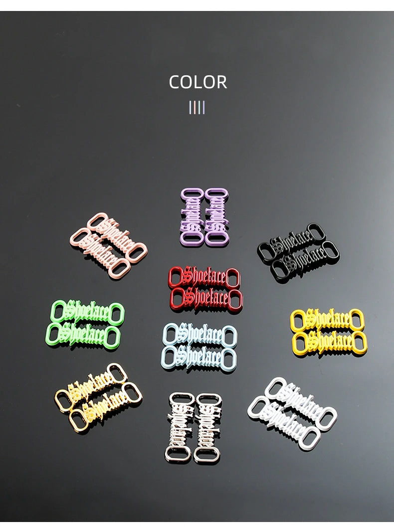1 par de cordones con letras AF1, adornos con hebillas, kits para zapatillas, hebillas de metal para cordones, elegantes kits deportivos de metal, accesorios para cordones