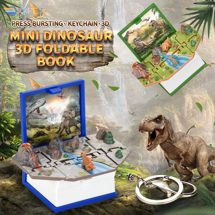 2024 3D Folding Bomb Explosion Book Novelty Mini Football Match Astronaut Keychain Children's Handheld Game Board Games Boy Gift