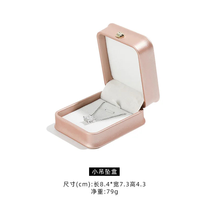 1 organizador de joyas de cuero, caja para anillos de boda, colgante, pulsera, collar, estuche de almacenamiento, embalaje de regalo, caja de exhibición al por mayor